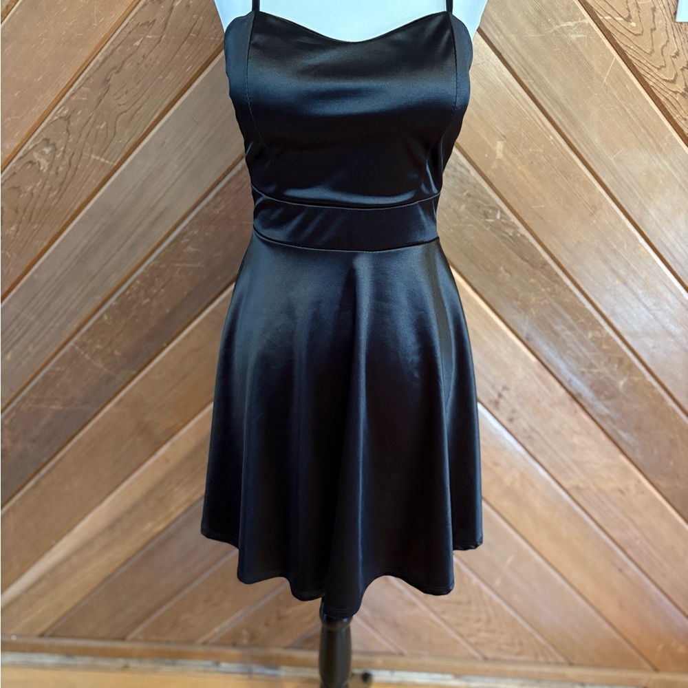 Elegant Black Satin Dress